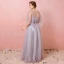 Classique Élégant Gris Grande Taille Robe De Soirée 2018 Lacer Tulle Appliques Sans Manches Dos Nu Hiver Soirée Robe De Ceremonie