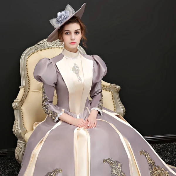 Vintage / Retro Champagne Floor-Length / Long Prom Dresses 2018 Lace-up Charmeuse High Neck Appliques Evening Party Ball Gown Formal Dresses