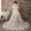 Moderne / Mode Princesse Blanche Grande Taille Robe De Mariée 2019 U-Cou Tulle Dentelle Appliques Dos Nu Tribunal Train Mariage