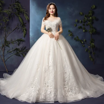 Luxe Witte Grote Maat Trouwjurken 2019 A Lijn U Hals Tule Appliques Ruglooze Kralen Handgemaakt Cathedral Train