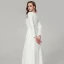 Modern / Fashion White Evening Dresses  2020 Trumpet / Mermaid Floor-Length / Long U-Neck Beading Rhinestone Sequins Dating Work Cocktail Party Evening Party Formal Dresses