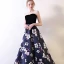 Blomsterfe Purple Selskapskjoler 2017 Prinsesse Charmeuse Spenne Printing Strapless Aften Formelle Kjoler