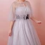 Classique Élégant Gris Grande Taille Robe De Soirée 2018 Lacer Tulle Appliques Sans Manches Dos Nu Hiver Soirée Robe De Ceremonie