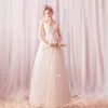 Charmant Weiß Lange 2018 Hochzeit A Linie Tülle V-Ausschnitt Schmetterling Applikationen Rückenfreies Brautkleider
