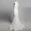 Luxury / Gorgeous Ivory Court Train Wedding 2018 Trumpet / Mermaid Lace V-Neck Lace-up Appliques Backless Beading Pierced Wedding Dresses