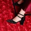 Modern / Fashion Black 7 cm High Heels 2019 Pointed Toe Summer Cocktail Party Evening Party Leather Beading Rivet Strappy Womens Shoes