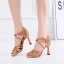 Moderne / Mode Noire Chaussures de danse latine 2020 Similicuir X-Strap Perlage Faux Diamant Dansant Promo Chaussures Femmes