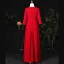 Modest / Simple Burgundy Plus Size Evening Dresses  2021 A-Line / Princess Floor-Length / Long V-Neck Long Sleeve Zipper Up Satin Beading Pearl Solid Color Prom Evening Party Formal Dresses
