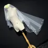 Chic / Beautiful White Wedding 2017 Tulle Appliques Wedding Veils