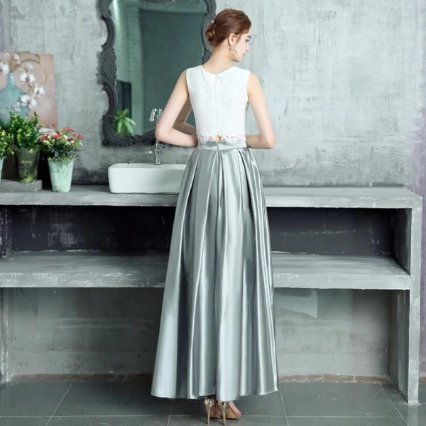 2 Bit Champagne Aftonklänningar 2017 Prinsessa Spets Urringning Broderade Afton Formella Klänningar
