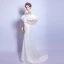 Simple Blanche Robe De Soirée 2018 Trompette / Sirène Longue Tulle Dos Nu Bustier Soirée Robe De Ceremonie