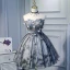 Chic / Beautiful Grey Graduation Dresses 2018 A-Line / Princess Tulle Appliques Backless Beading Strapless Homecoming Formal Dresses