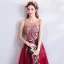 Modern / Fashion Red Evening Dresses  2018 A-Line / Princess Tulle U-Neck Appliques Backless Beading Sequins Formal Dresses