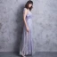Modern / Fashion Floor-Length / Long Lavender Evening Dresses  2018 A-Line / Princess V-Neck Tulle Appliques Backless Formal Dresses