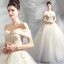 Classic Elegant White Champagne Floor-Length / Long Wedding 2018 Tulle Lace-up Appliques Backless Beading Strapless Ball Gown Wedding Dresses
