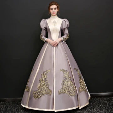 Vintage Champagne Lange Galajurken 2018 Lace Up Charmeuse Hoge Kraag Appliques Avond Baljurk Gelegenheid Jurken
