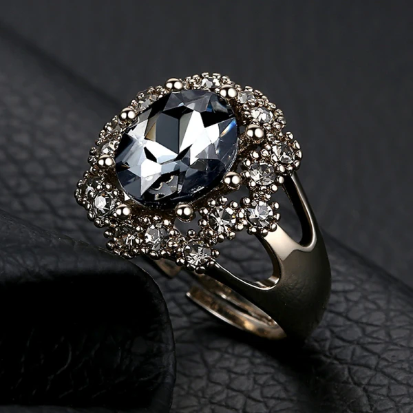 Chic / Belle Bleu Roi Anneaux 2019 Cristal Faux Diamant Étoile Les yeux Alliage Plaqué argent Concours de beauté Accessorize
