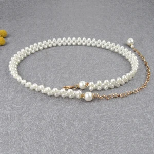 Chic Beautiful White Wedding Belt 2020 Metal Beading Pearl Bridal Prom Accessories