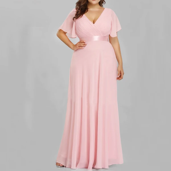 Formal Dresses Evening Dresses  Zipper Up Cascading Ruffles Solid Color Floor-Length / Long Plus Size Tulle V-Neck Evening Party Summer Short Sleeve Modest / Simple A-Line / Princess 2020 Green