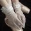 Classic Elegant White 2020 Bridal Gloves Lace-up Tulle Appliques Wedding Accessories