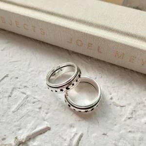 Vintage Originale Noire Étoile Lune Anneau De Bande Argent Sterling Travail Vacances Anneaux 2019 Accessorize