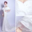 Simple Blanche Robe De Soirée 2018 Trompette / Sirène Longue Tulle Dos Nu Bustier Soirée Robe De Ceremonie