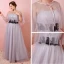 Classique Élégant Gris Grande Taille Robe De Soirée 2018 Lacer Tulle Appliques Sans Manches Dos Nu Hiver Soirée Robe De Ceremonie