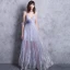 Modern / Fashion Floor-Length / Long Lavender Evening Dresses  2018 A-Line / Princess V-Neck Tulle Appliques Backless Formal Dresses