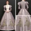 Vintage / Retro Champagne Floor-Length / Long Prom Dresses 2018 Lace-up Charmeuse High Neck Appliques Evening Party Ball Gown Formal Dresses
