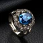 Chic / Belle Bleu Roi Anneaux 2019 Cristal Faux Diamant Étoile Les yeux Alliage Plaqué argent Concours de beauté Accessorize
