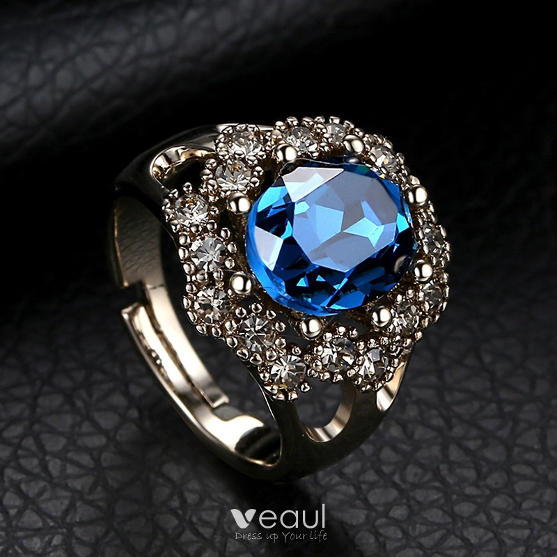 Chic Beautiful Royal Blue Rings 2019 Crystal Rhinestone Star Eyes Alloy Silver Plated Pageant Accessories Chic Beautiful Royal Blue Rings 2019 Crystal Rhinestone Star Eyes Alloy Silver Plated Pageant Accessories