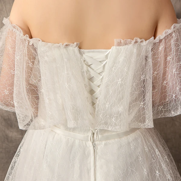 Moderne / Mode Princesse Blanche Grande Taille Robe De Mariée 2019 U-Cou Tulle Dentelle Appliques Dos Nu Tribunal Train Mariage
