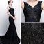 Modern / Fashion Black Evening Dresses  2017 Trumpet / Mermaid V-Neck Lace Embroidered Striped Backless Evening Party Formal Dresses