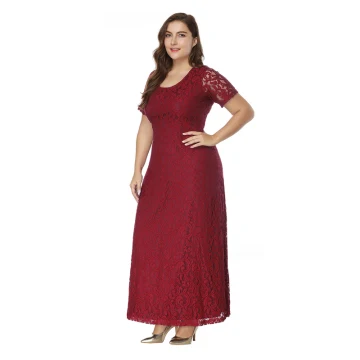 Classique Élégant Bordeaux Robe De Soirée 2020 Princesse Manches Courtes U Cou Dentelle Dos Nu Brodé Fait Main Soirée Robe De Ceremonie