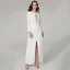 Modern / Fashion White Evening Dresses  2020 Trumpet / Mermaid Floor-Length / Long U-Neck Beading Rhinestone Sequins Dating Work Cocktail Party Evening Party Formal Dresses