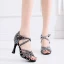 Moderne / Mode Noire Chaussures de danse latine 2020 Similicuir X-Strap Perlage Faux Diamant Dansant Promo Chaussures Femmes