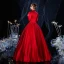 Vintage / Retro Medieval Gothic Red Ball Gown Prom Dresses 2021 High Neck Zipper Up Long Sleeve Floor-Length / Long Buckle Lace Cosplay Prom Formal Dresses