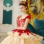 Luxury / Gorgeous Champagne Wedding Dresses 2017 Red Zipper Up Appliques Backless Embroidered Flower Pearl Rhinestone Handmade  Cathedral Train Organza Square Neckline Sleeveless Wedding