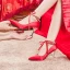 Chic / Beautiful Champagne Wedding Shoes 2020 8 cm / 3 inch Satin Rhinestone Strappy Pointed Toe Heels Womens Shoes