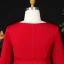 Modest / Simple Burgundy Plus Size Evening Dresses  2021 A-Line / Princess Floor-Length / Long V-Neck Long Sleeve Zipper Up Satin Beading Pearl Solid Color Prom Evening Party Formal Dresses