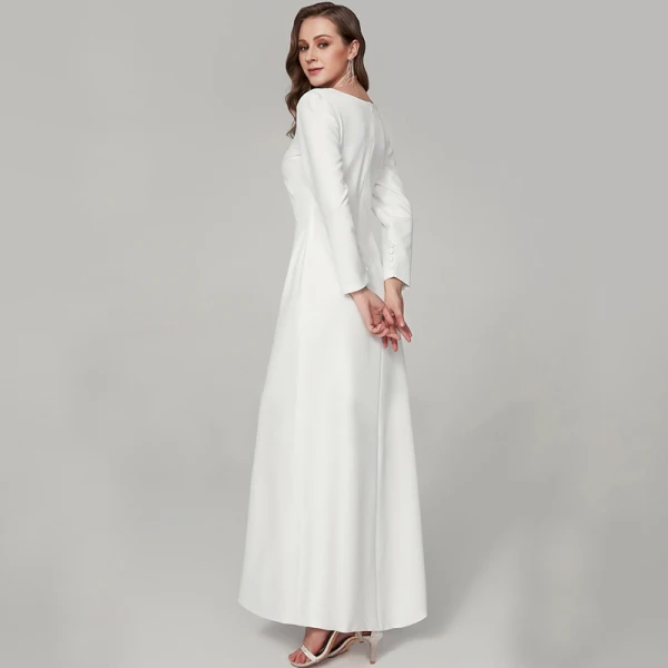 Modern / Fashion White Evening Dresses 2020 Trumpet / Mermaid Floor-Length / Long U-Neck Beading Rhinestone Sequins Dating Work Cocktail Party Evening Party Formal Dresses