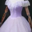 Chic / Beautiful Lavender Laser Sequins Prom Dresses 2022 Ball Gown Off-The-Shoulder Short Sleeve Backless Floor-Length / Long Prom Formal Dresses
