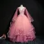 Elegant Candy Pink Prom Dresses 2018 Ball Gown V-Neck Sleeveless Appliques Lace Pearl Sequins Floor-Length / Long Cascading Ruffles Backless Formal Dresses