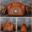 Vintage Bruin Straatkleding Leer Totem Handtas Dames Tassen 2023