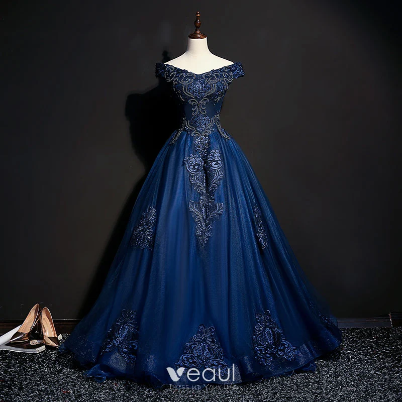 retro navy blue dress My Queen Sequin Baby Doll Dress main image 0