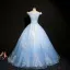 Vintage / Retro Navy Blue Prom Dresses 2018 Ball Gown Off-The-Shoulder Short Sleeve Appliques Lace Pearl Beading Floor-Length / Long Ruffle Backless Formal Dresses