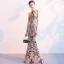 Chic / Beautiful Black Gold Sequins Evening Dresses  2018 Trumpet / Mermaid Scoop Neck Strapless Sleeveless Beading Floor-Length / Long Ruffle Formal Dresses