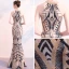 Chic / Beautiful Black Gold Sequins Evening Dresses  2018 Trumpet / Mermaid Scoop Neck Strapless Sleeveless Beading Floor-Length / Long Ruffle Formal Dresses