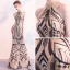 Chic / Beautiful Black Gold Sequins Evening Dresses  2018 Trumpet / Mermaid Scoop Neck Strapless Sleeveless Beading Floor-Length / Long Ruffle Formal Dresses