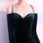 Sexy Dark Green Suede Evening Dresses  2017 Trumpet / Mermaid Spaghetti Straps Strapless Long Sleeve Floor-Length / Long Backless Formal Dresses
